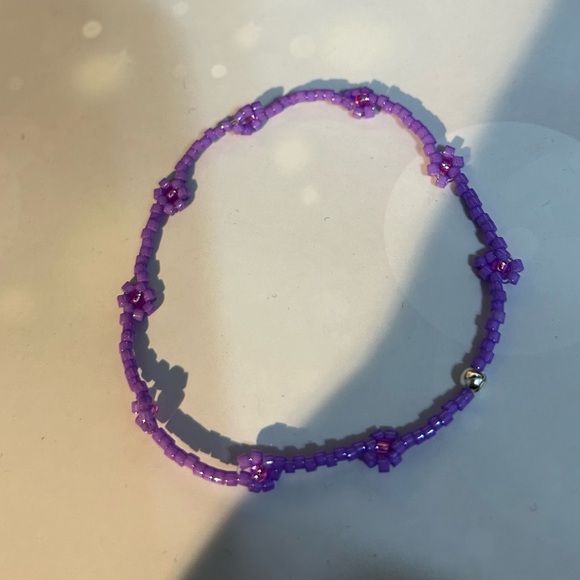 A Trio of Stacking Bead Lilac/Plum/multi-color Bracelets - Picture 3 of 6